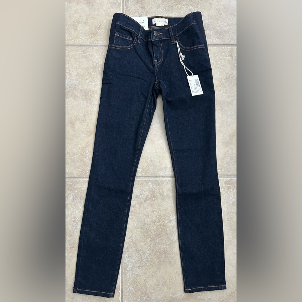 Hatch The Slim Maternity Jeans Under Belly Slim Leg Size 24 in Rinse $198 NWT